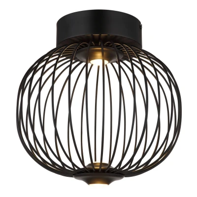 Image of Galway 30cm Globe Ceiling Light Matt Black LED 3000K