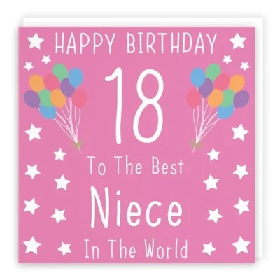 Image of Hunts England Niece 18th Birthday Card Happy 18 To The Best In World Iconic Collection Fun