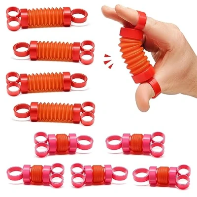 Image of Finger Poppers Pop It Fidget Toy Pack of 10 Tubes for ADHD, Anxiety, Sensory Party Favor Exercise Muscle Building Popping Pipes Mini Toys Adults and Kids