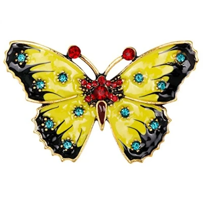 Image of FENGJI Crystal Rhinestone Butterfly Brooches for Women Small Vintage Inspect Clothing Decoration Jewellery Brooch Pin A