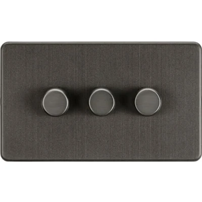 Image of KnightsBridge 3G 2 way 10 200W (5 150W LED) Intelligent Screwless Dimmer Smoked Bronze