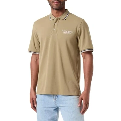Image of JACK &amp; JONES Men&#039;s Jprbluarchie Ss Polo Sg Shirt, Aloe, L