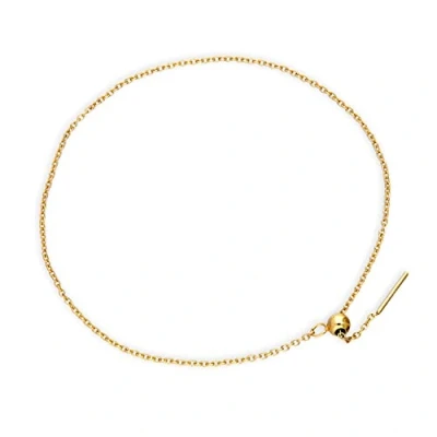 Image of Gold Dipped Sterling Silver 7 Inch Belcher Chain Bracelet w Bead Slider Clasp