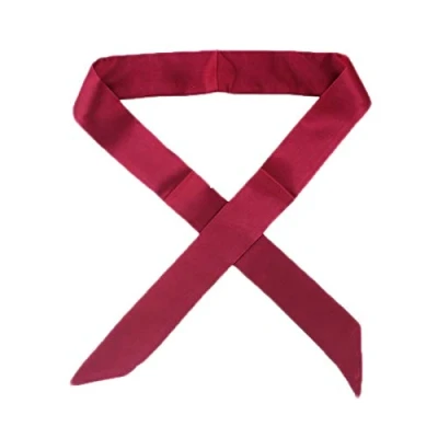 Image of B HOT 2Pcs Faux Silk Scarves Womens,Neck Head Scarf Fashion Bag Handbag Handle Ribbon Band Hair Burgundy