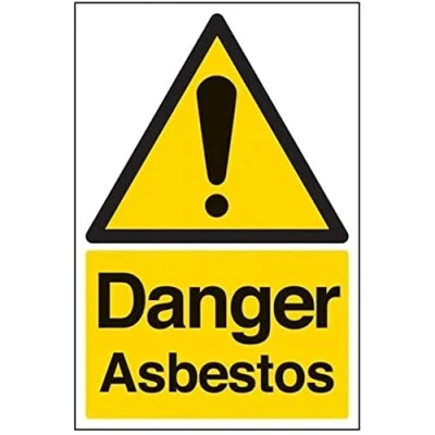 Image of VSafety Danger Asbestos Warning Sign Portrait 200mm x 300mm 1mm Rigid Plastic