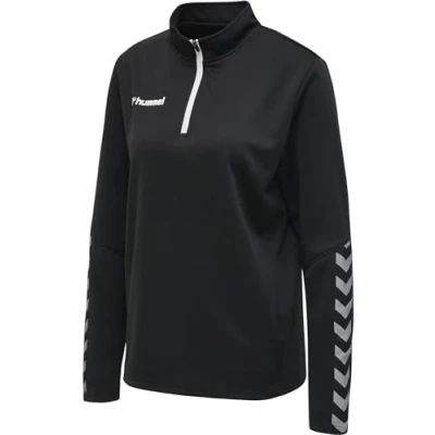Image of hummel Hmlauthentic Women&#039;s Half Zip Sweatshirt Black/White