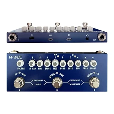 Image of Multi Effects BASS Pedal,Cube Baby with IR Loading 8 AMP Models, Processor for Electric Guitar,Delay Reverb Chorus Phaser