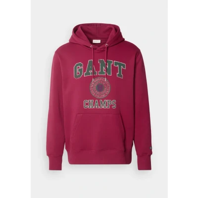 Image of GANT Front Graphic Hoodie Hoodie, Men&#039;s, Size: Medium, Rich wine