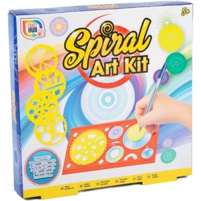 Image of Quickdraw Spiral Art Kit with Pens &amp; Stencil Wheels Kids Creative Geometric Design Activity Set