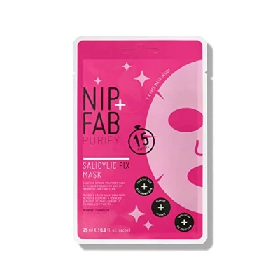 Image of Nip + Fab Salicylic Acid Fix Sheet Mask for Face with Acid, Hyaluronic Lotus Flower BHA Facial Mask, 24ml