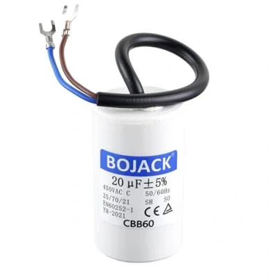 Image of BOJACK 20 uF 450 V AC MFD CBB60 Wire Lead Cylinder Motor Run SH Capacitor