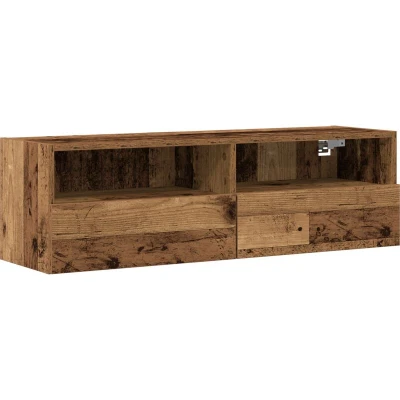 Image of vidaXL TV Wall Cabinet Old Wood 100x30x30 cm Engineered
