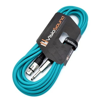 Image of Female XLR to 6.35mm 1/4&quot; Mono Jack Lead/Microphone/Signal Cable / 6 Colours 6m Green