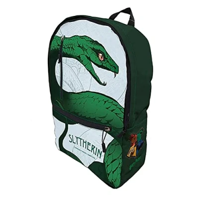 Image of Harry Potter Unisex (Intricate Houses Slytherin) Backpack, Green/White