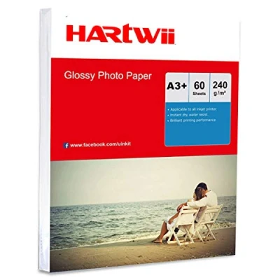 Image of A3 Plus Photo Paper 13x19 High Glossy 60sheets A3+ 240Gsm Inkjet Super White Middle Thickess Hartwii
