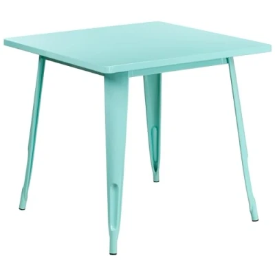 Image of Flash Furniture Commercial Grade 31.5&quot; Square Metal Indoor Outdoor Table, Mint Green