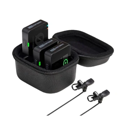 Image of RØDE Wireless PRO Compact Microphone System with Timecode, 32 bit Float On board Recording, 2 Lavalier Microphones and Smart Charge Case for Filmmaking Content Creation
