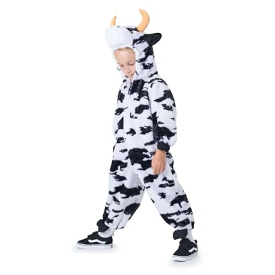 Image of Dress Up America Unisex Children Plush Cow Roleplay Halloween Costume
