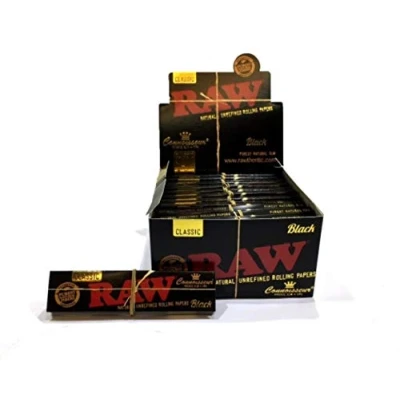 Image of RAW Black Classic Connoisseur(King Size Slim Rolling Papers + Tips) Multibuy Full box 24 Booklets