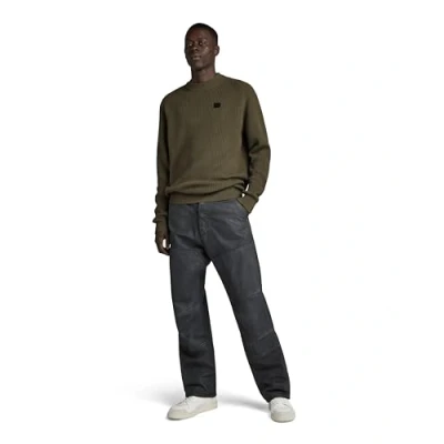 Image of G STAR RAW Men&#039;s Pullover Knitted Sweater, Green (dark olive D23930 C868 C744), XL