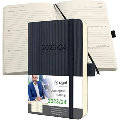 Image of Sigel C2407 Conceptum 2023/2024 Weekly Planner, A6, 240 pages, Black