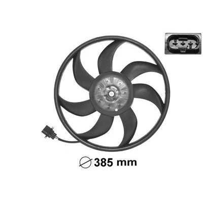 Image of 6Q0959455N Cooling Fan VAN WEZEL 5827745 385mm with electric motor, without holder VOLKSWAGEN: Polo IV Hatchback, SEAT: Ibiza 3