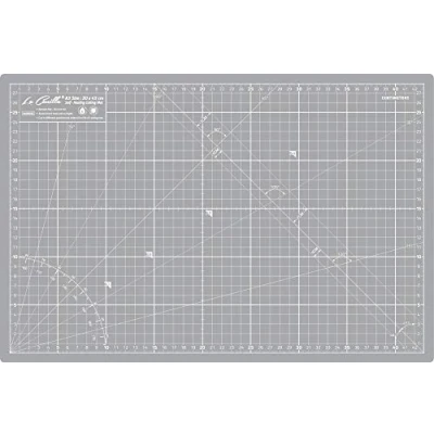 Image of La Canilla ® Self Healing Cutting Mat A3 (45x30cm 18x12&quot;) Double Sided Printed (CM &amp; Inches) 5 PVC Layers Patchwork, Quilting, Sewing, Fabric, Papercraft, DIY (Grey)