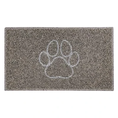 Image of Nicoman PAW Embossed Shape Door Mat Trapper Jet Washable Doormat (Use Indoor or Sheltered Outdoor), Medium (75x44cm), Brown with Beige