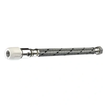 Image of Hep2O Flexible Tap Connector 15mm x 1/2in 300mm Brass Service Valve BSP Nut Braided 2 Pack HD125E/15W