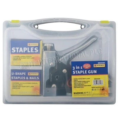 Image of 3 in 1 Staple Gun Heavy Duty Hand Upholstery Comes with 600PC Staples Stapler Cable DIY New for Upholstery, Fixing Material, Decoration, Carpentry, Woodwork, Furniture