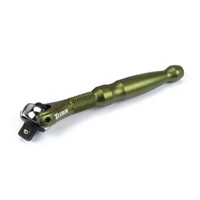 Image of Titan 11324 1/4 Inch Drive x 4 90 Tooth Swivel Head Micro Ratchet Green