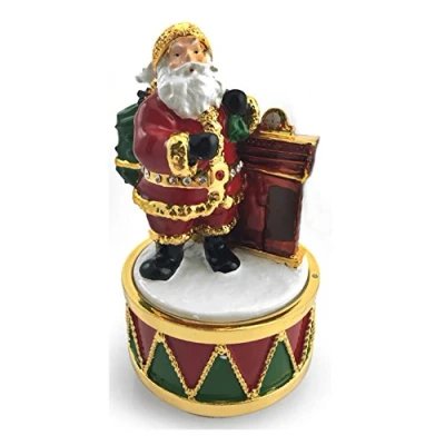 Image of The Leonardo Collection Christmas Musical Santa by Mantelpiece