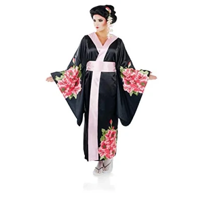 Image of Fun Shack Geisha Costume for Women Elegant Halloween Outfit Adults Traditional Japanese Dress and Accessories, Medium
