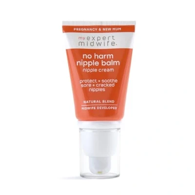 Image of My Expert Midwife No Harm Nipple Balm, 100% Natural, medical grade Lanolin, fast relief, protection for sore cracked nipples. Moisturising, odourless, tasteless, breastfeeding Safe cream, 30ml