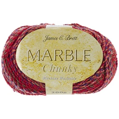 Image of James C. Brett MC43 Marble Chunky Yarn Strawberry Red
