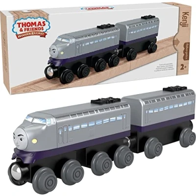 Image of Thomas &amp; Friends Wooden Railway Toy Train Kenji Push Along Wood Engine Cargo Car for Toddlers Preschool Kids Ages 2+ Years (Amazon Exclusive)