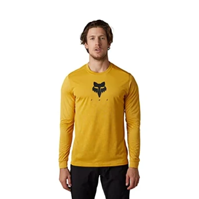 Image of Fox Racing Men&#039;s Ranger Tru Dri Ls Mountain Bike Jersey, Daffodil, Small