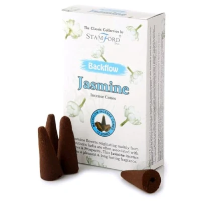 Image of Puckator Stamford Backflow Incense Cones Jasmine Scented Spiritual Cone Zen Meditation Gifts Organic Insence Insense Mythical Burner 12Pcs