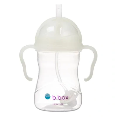 Image of b.box Sippy Cup Drink From any Angle Fliptop, Weighted Straw, Leak Proof &amp; Easy Grip BPA Free, Dishwasher safe 6m+ 240ml/8 oz (Glow)