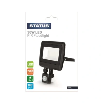 Image of Status Imola 30w LED Grey Flood Light with PIR
