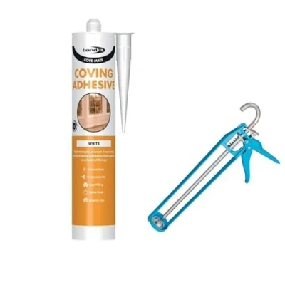 Image of Bond It Cove Mate Coving Decoration Adhesive Gap Filling Grab EU3 Tube With Sealant Gun Silicone Sealants Caulk/Joint Glue SKIRTING BOARDS