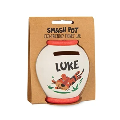 Image of History &amp; Heraldry Personalised Bamboo Smash Pot Money box (Luke)