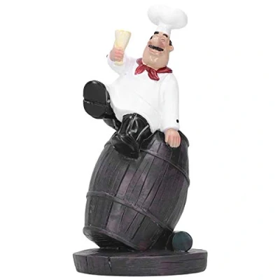 Image of Hapivida Chef Decor, Nordic Barrel Figurine Resin Fat Figures, Ornament Statue Model Cute Kitchen Figurines Decor for Home Restaurant Pub Hotel Funny Gifts