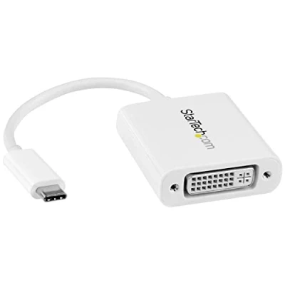 Image of StarTech.com USB C to DVI Adapter White 1920x1200 Type Video Converter for Your D Display / Monitor Projector (CDP2DVIW)