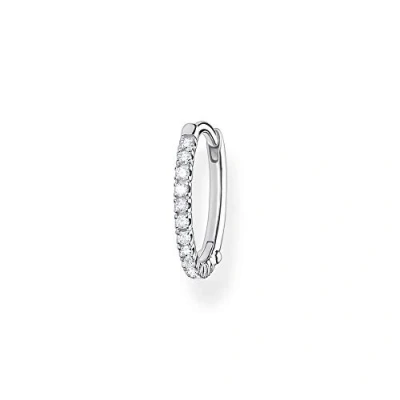 Image of Thomas Sabo Women Single Hoop Earring White Stones 925 Sterling Silver