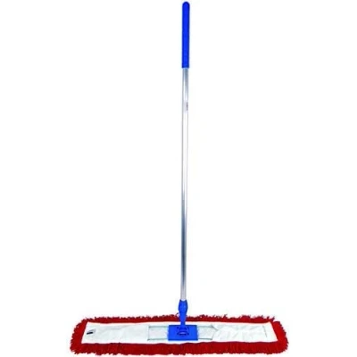 Image of Abbey 80cm Red Sweeper Mop Kit with Handle and Frame. Ideal to use on all hard floors