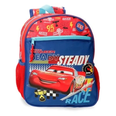 Image of Disney Joumma Cars Lets Race Backpack, School Made of Polyester, Pockets and Compartments, Wide Adjustable Straps., red, Daypack