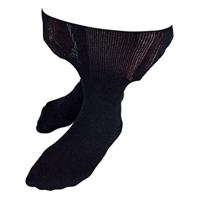 Image of Dr.Socks Extra Wide Bamboo Oedema Socks Mens &amp; Ladies for Swollen Feet Ankles Legs Diabetics (9 11, Black)