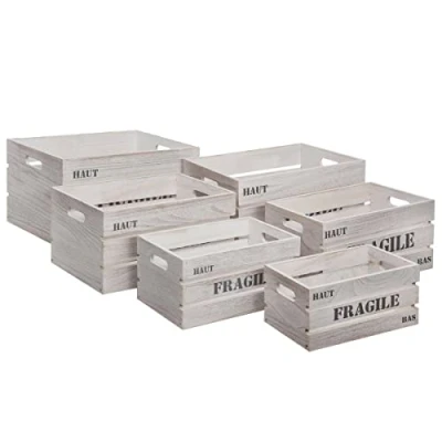 Image of Set of 6 Wooden crates