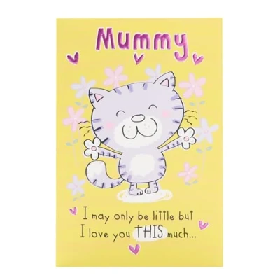 Image of UK Greetings Mother&#039;s Day Card for Mummy Cartoon Cat Design